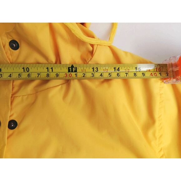 Vessos Womens Yellow Hooded Packable Zip Up Rain Coat Snap Button Pockets Med - Picture 7 of 14